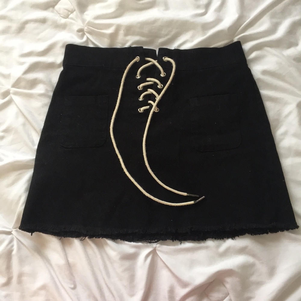 Black mini skirt